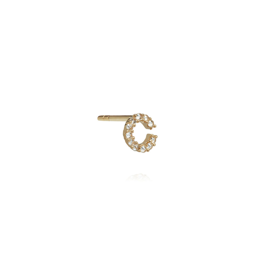 18ct Gold Diamond Initial C Single Stud Earring | Annoushka jewelley